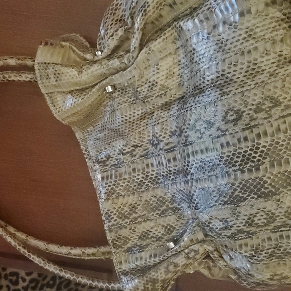 PURE Snakeskin Print Leather Bag - Picture 2 of 8